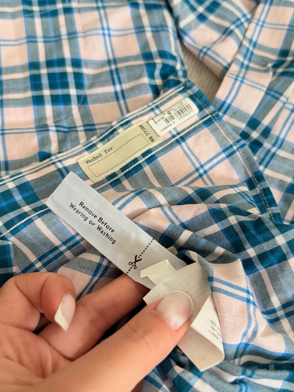 J.Crew Secret Wash Checkered pink/blue Buttoned Collar Size Small Slim NWOT